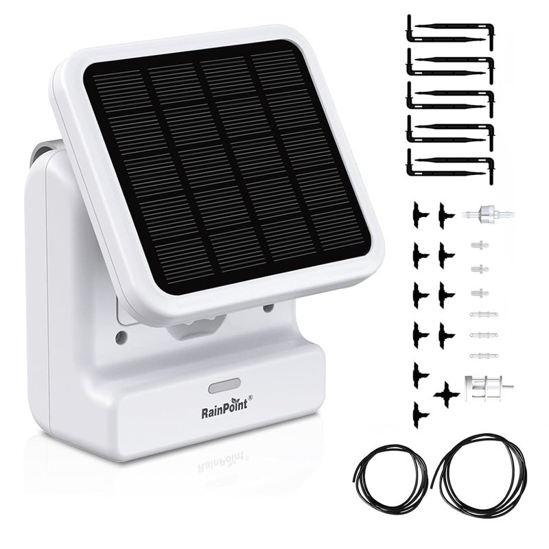 RAINPOINT Dual Power APP Control WiFi Solar Automatic Plant Waterer,Pump Device Only Hub Required,IP54 Indoor/Outdoor Vacation Smart Remote Monitoring Drip Irrigation Kit Water 10-20 Plants - Image 1
